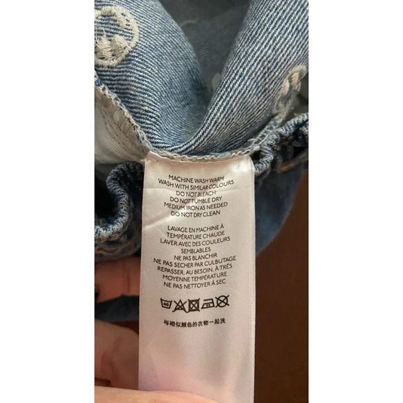 Urban Outfitters BDG Baggy 90s Jeans Smiley Face Embroidered Size Small Grunge - Picture 7 of 12